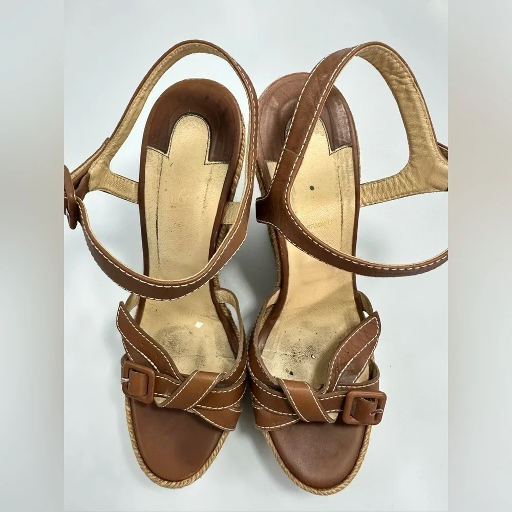 Christian Louboutin Anabela Caramelo espadrille wedges size 11